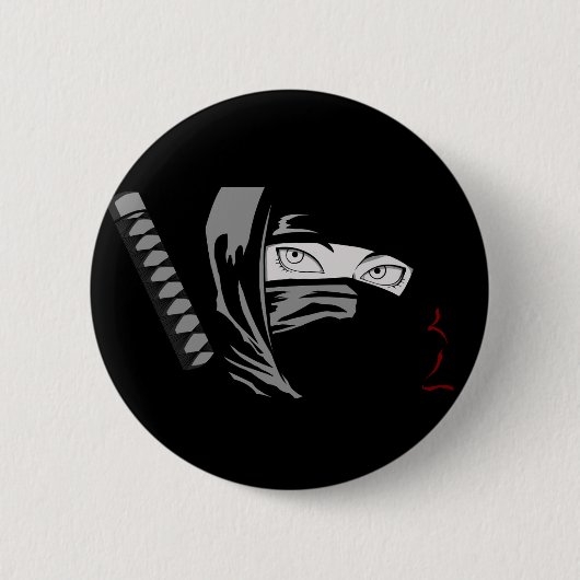 Ninja Frau Kunoichi Button (Vorderseite)