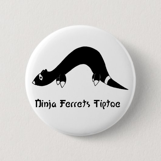 Ninja Frettchen-Weiß-Knopf Button (Vorderseite)