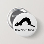 Ninja Frettchen-Weiß-Knopf Button (Vorne & Hinten)
