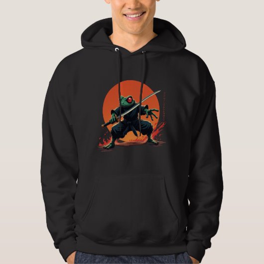 Ninja Frog Warrior - Samurai Katana Anime Fighter Hoodie (Vorderseite)