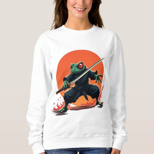 Ninja Frog Warrior - Samurai Katana Anime Fighter Sweatshirt (Vorderseite)