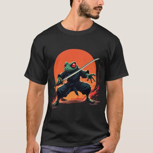 Ninja Frog Warrior - Samurai Katana Anime Fighter T-Shirt (Vorderseite)