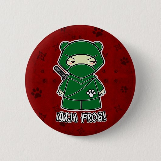 Ninja Frosch! Im roten Knopf Button (Vorderseite)