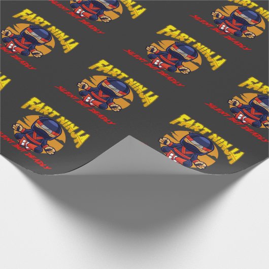 Ninja Furz Spaß Karate Silent Farting Joke Geschenkpapier (Ecke)