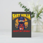 Ninja Furz Spaß Karate Silent Farting Joke Postkarte (Stehend Vorderseite)