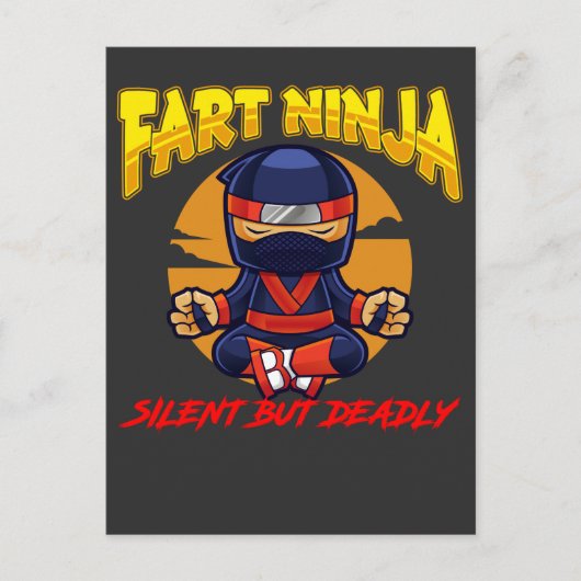 Ninja Furz Spaß Karate Silent Farting Joke Postkarte (Vorderseite)