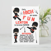 Ninja Geburtstag Einladung (Stehend Vorderseite)