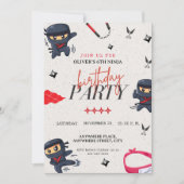Ninja Geburtstag Einladung (Vorderseite)