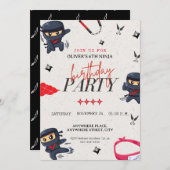 Ninja Geburtstag Einladung (Vorne/Hinten)