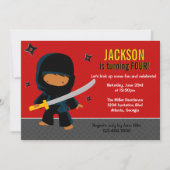 Ninja Geburtstags-Party Einladung (Vorderseite)