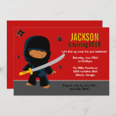 Ninja Geburtstags-Party Einladung (Vorne/Hinten)