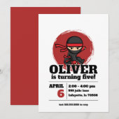 Ninja-Geburtstagseinladung Einladung (Vorne/Hinten)