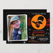 Ninja Geburtstagseinladung Ninja Krieger einladen Einladung (Vorne/Hinten)