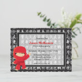 Ninja Geburtstagsthema Einladung (Stehend Vorderseite)