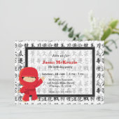 Ninja Geburtstagsthema Einladung (Stehend Vorderseite)