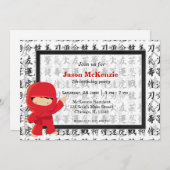 Ninja Geburtstagsthema Einladung (Vorne/Hinten)