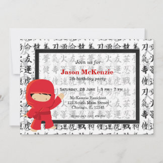 Ninja Geburtstagsthema Einladung