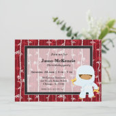 Ninja Geburtstagsthema Einladung (Stehend Vorderseite)