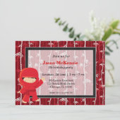 Ninja Geburtstagsthema Einladung (Stehend Vorderseite)