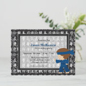 Ninja Geburtstagsthema Einladung (Stehend Vorderseite)