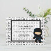 Ninja Geburtstagsthema Einladung (Stehend Vorderseite)