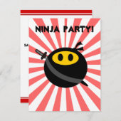 Ninja-Gesicht Einladung (Vorne/Hinten)