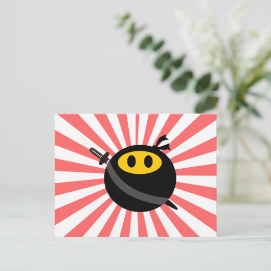 Ninja-Gesicht Postkarte (Stehend Vorderseite)