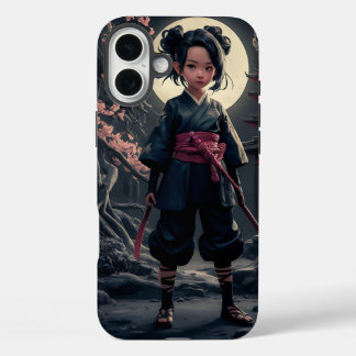 Ninja Girl Art - Dynamic and Fierce Warrior iPhone 16 Plus Hülle