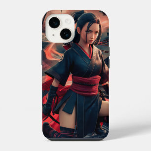 Ninja Girl Art - Dynamic and Fierce Warrior iPhone 14 Hülle