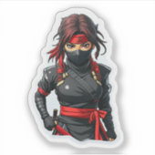 Ninja Girl Aufkleber (Vorderseite)