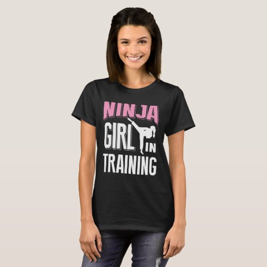 Ninja Girl Ausbildung Karate Taekwondo S for Girl T-Shirt (Vorne ganz)