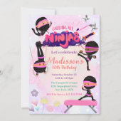 Ninja Girl Birthday Martial Arts Einladung (Vorderseite)
