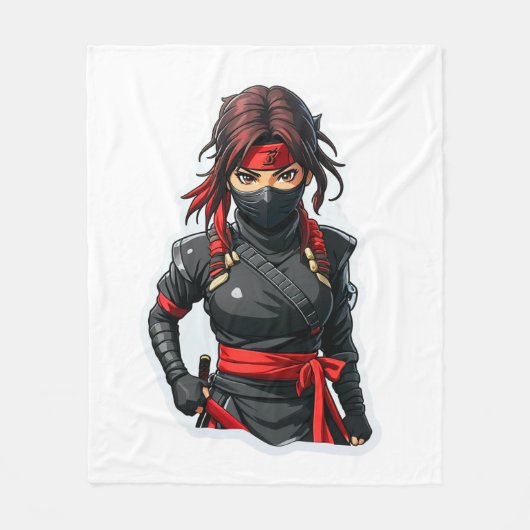 Ninja Girl Fleecedecke (Vorderseite)