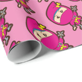 Ninja Girl Geschenkpapier (Rolleneckpunkt)