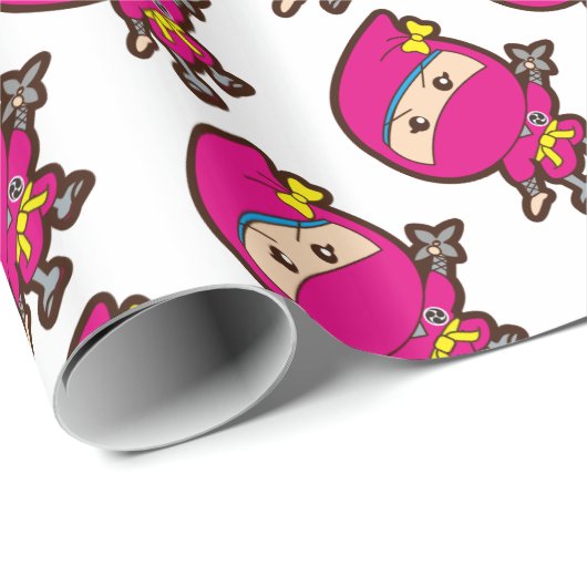 Ninja Girl Geschenkpapier (Rolleneckpunkt)