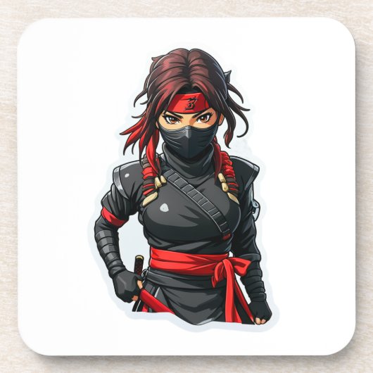 Ninja Girl Getränkeuntersetzer (Vorderseite)