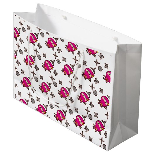 Ninja Girl Große Geschenktüte (Vorderseite Schrägansicht)