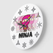 Ninja Girl Große Wanduhr (Winkel)
