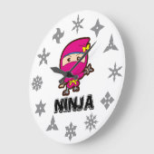 Ninja Girl Große Wanduhr (Winkel)