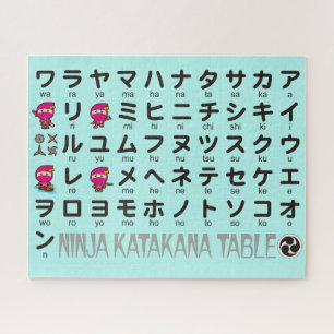 Ninja Girl Japanese Katakana Table Puzzle