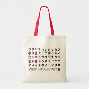 Ninja Girl Japanischer Katakana-Tisch Tragetasche