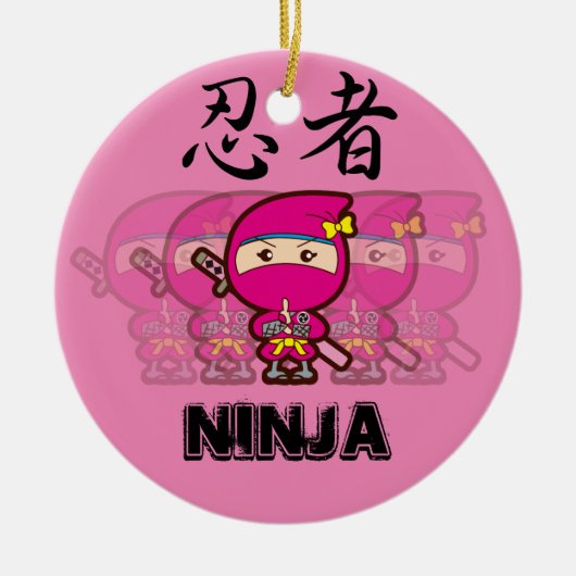 Ninja Girl Keramik Ornament (Vorne)