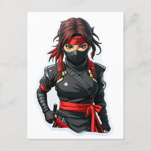 Ninja Girl Postkarte