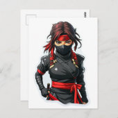 Ninja Girl Postkarte (Vorne/Hinten)