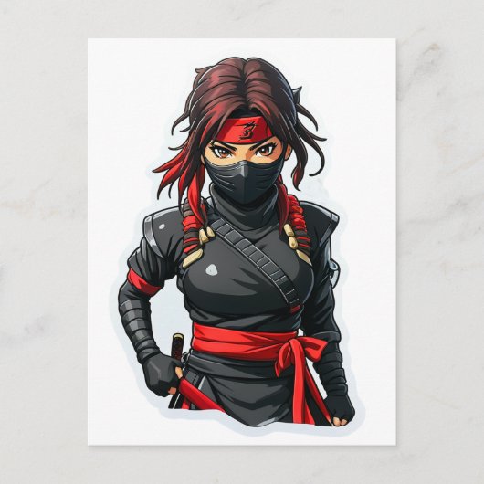 Ninja Girl Postkarte (Vorderseite)