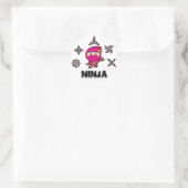 Ninja Girl Runder Aufkleber (Tasche)