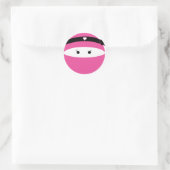 Ninja Girl Runder Aufkleber (Tasche)