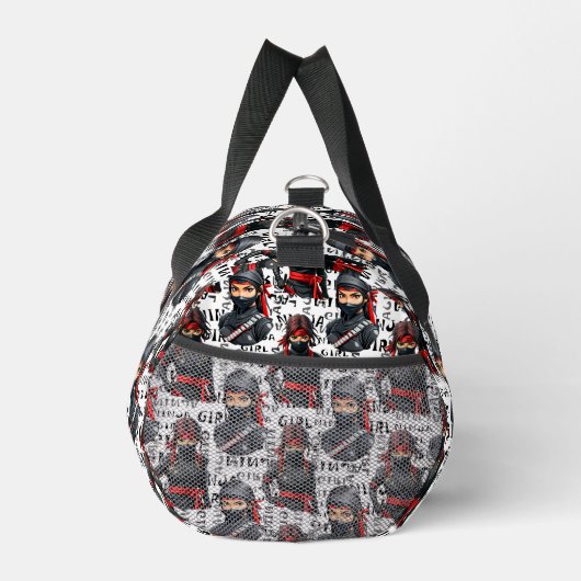Ninja Girls Anime With Text Pattern Design Duffle Bag (Rechts)
