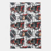 Ninja Girls Anime With Text Pattern Design Geschirrtuch (Vertikal)