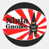 Ninja Gnome Runder Aufkleber (Vorderseite)